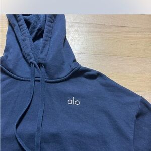 ALO Yoga Navy Blue Crew Neck Hoodie